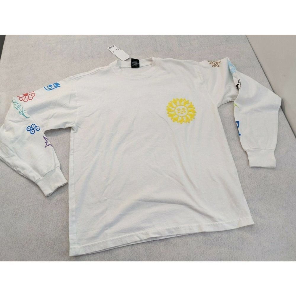 Obey Social Justice Peace Equality Long Sleeve T-shirt Small White Crew Neck NWT - Picture 2 of 7